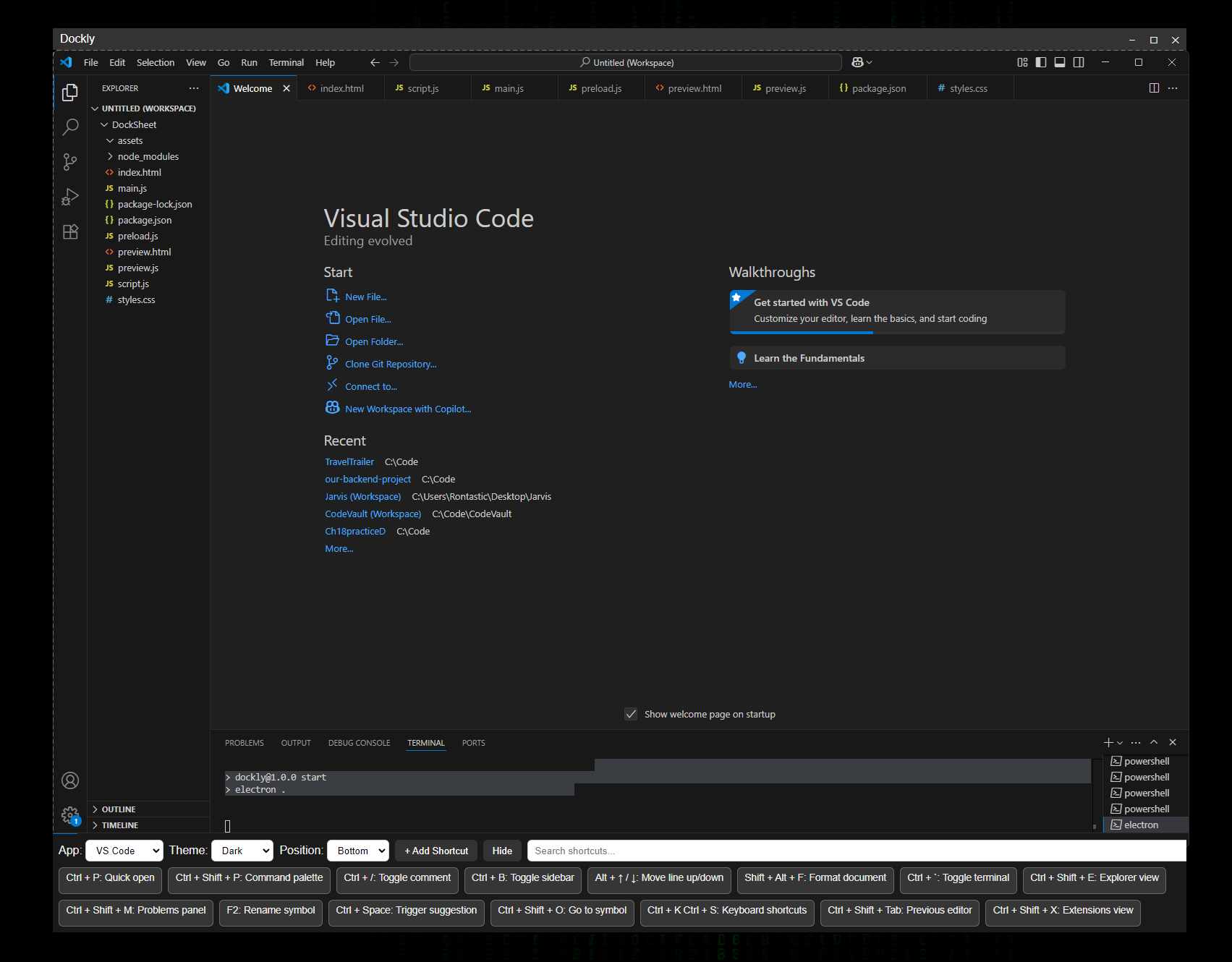 Screenshot of Dockly Application